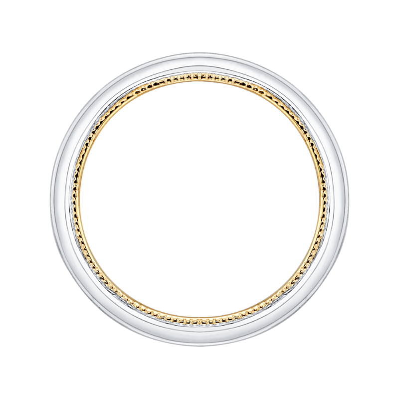 Plain Wedding Band in 14K Two Tone Gold