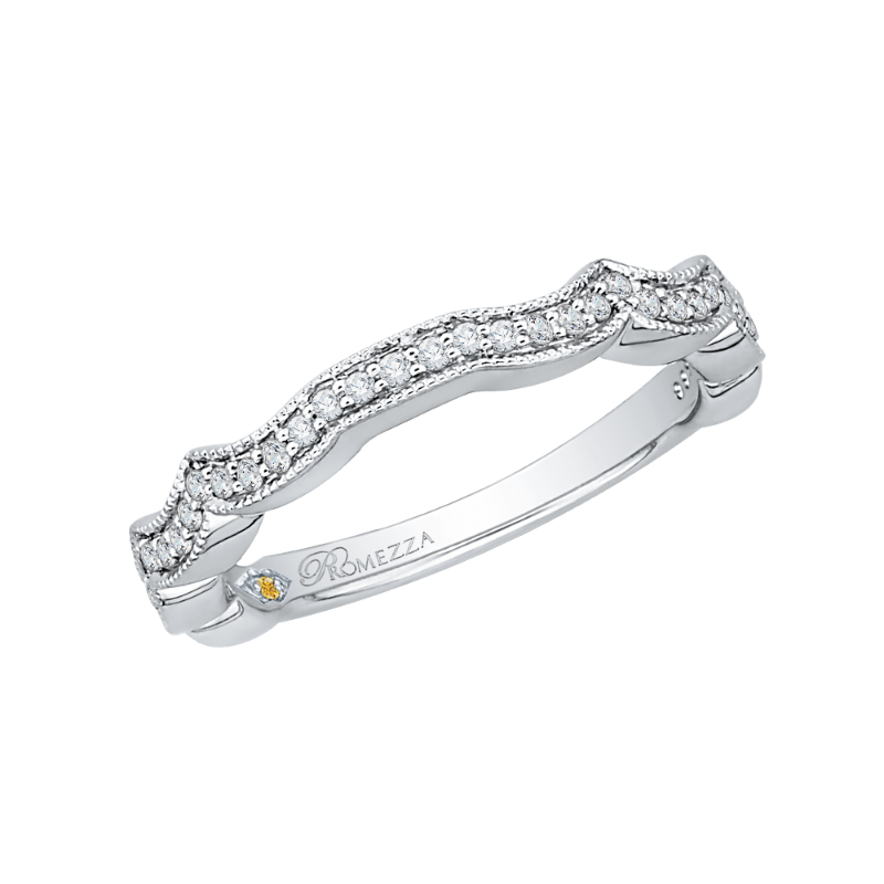 Round Diamond Wedding band in 14K White Gold