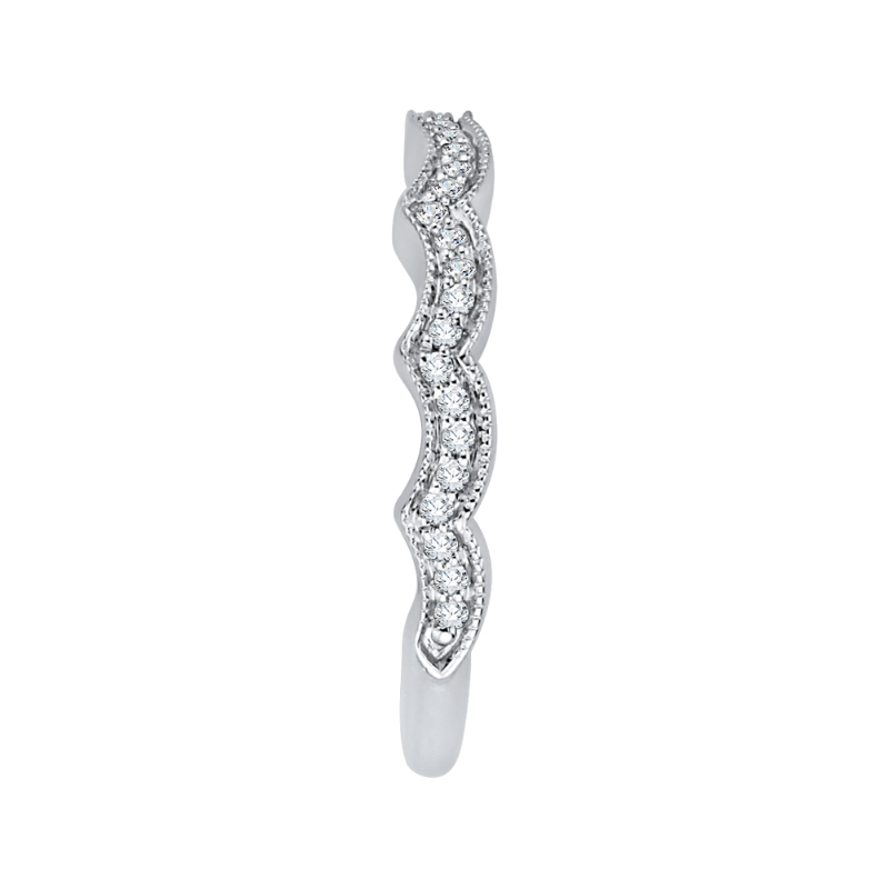 Round Diamond Wedding band in 14K White Gold