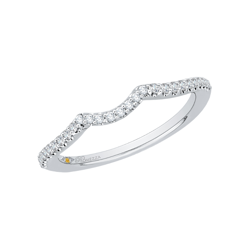 Round Diamond Wedding Band in 14K White Gold