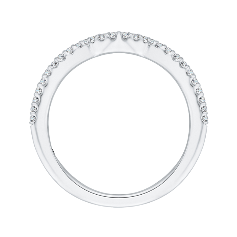 Round Diamond Wedding Band in 14K White Gold