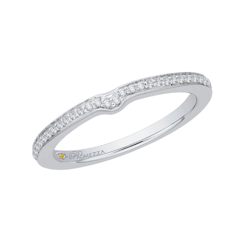 Round Diamond Wedding Band in 14K White Gold