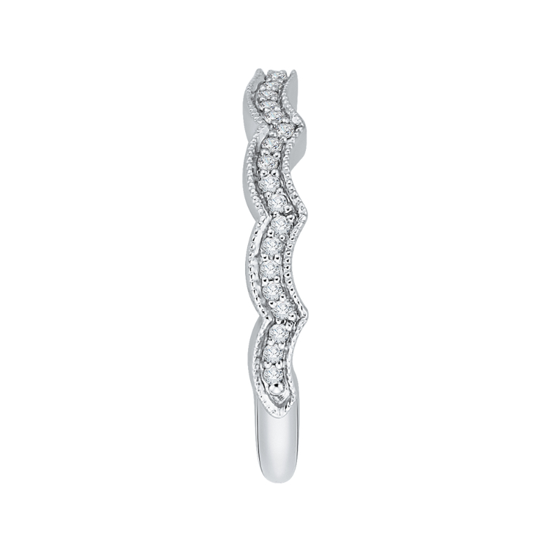 Round Diamond Wedding band in 14K White Gold