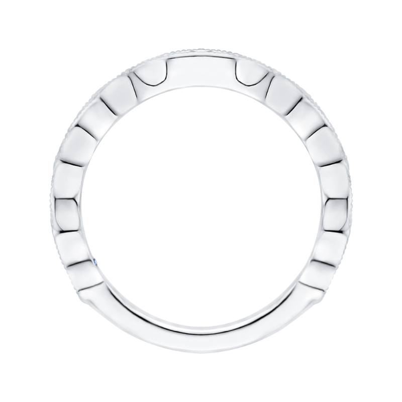 Round Diamond Wedding band in 14K White Gold