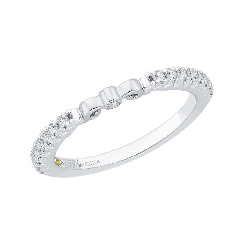 Round Diamond Wedding Band in 14K White Gold