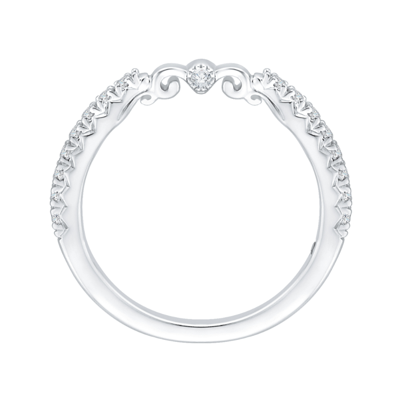 Round Diamond Wedding Band in 14K White Gold