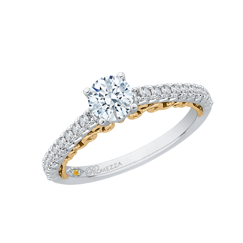 Diamond Engagement Ring in 14K Two Tone Gold