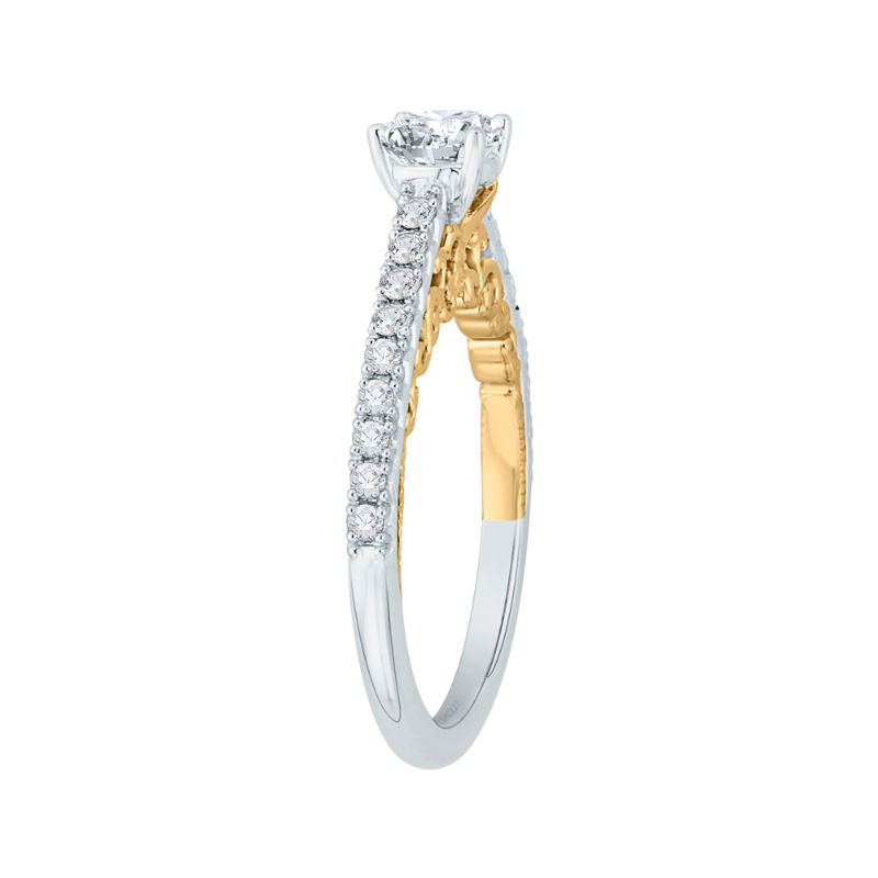 Diamond Engagement Ring in 14K Two Tone Gold