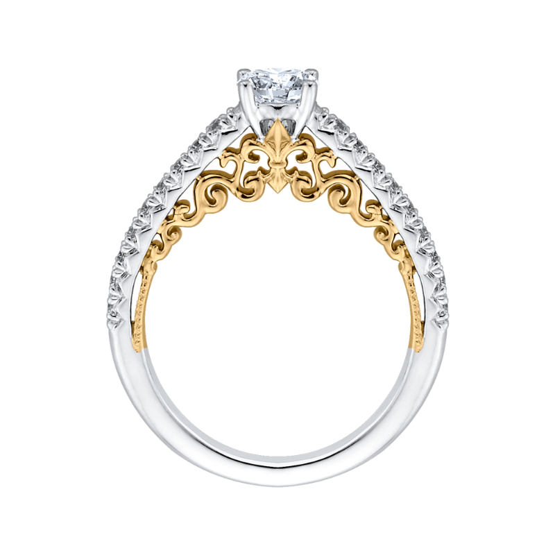 Diamond Engagement Ring in 14K Two Tone Gold