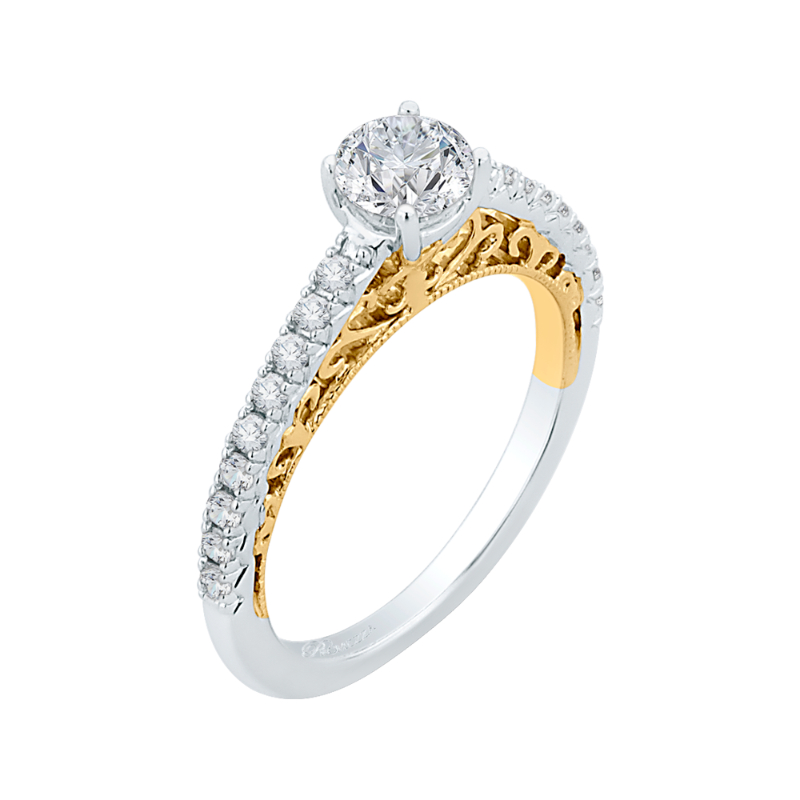 Diamond Engagement Ring in 14K Two Tone Gold