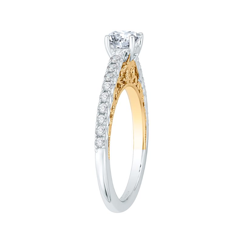 Diamond Engagement Ring in 14K Two Tone Gold