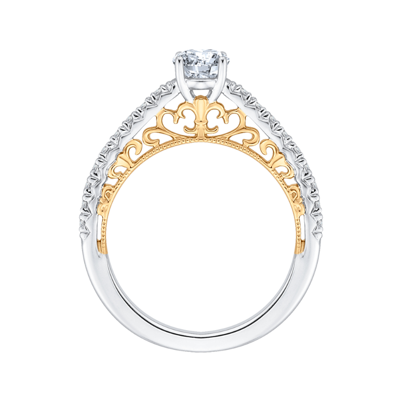 Diamond Engagement Ring in 14K Two Tone Gold
