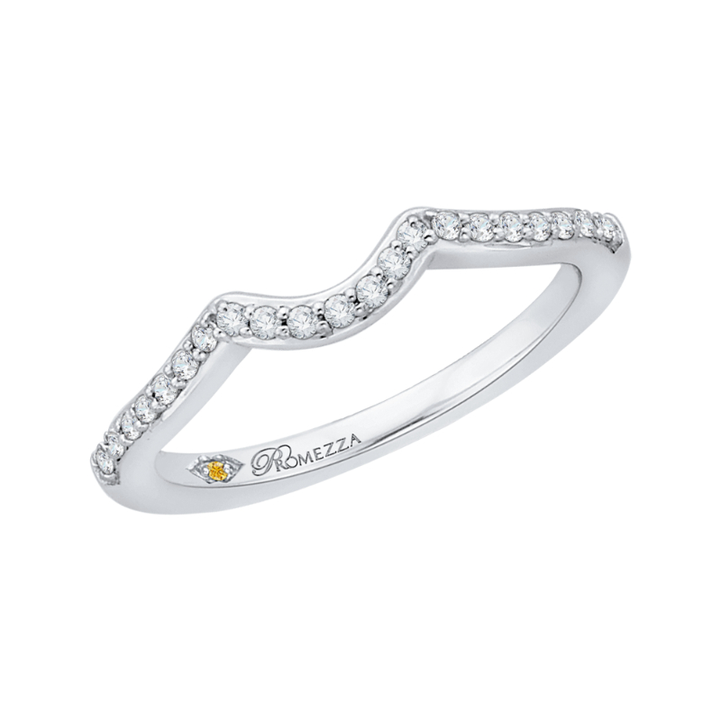 Round Diamond Wedding Band in 14K White Gold