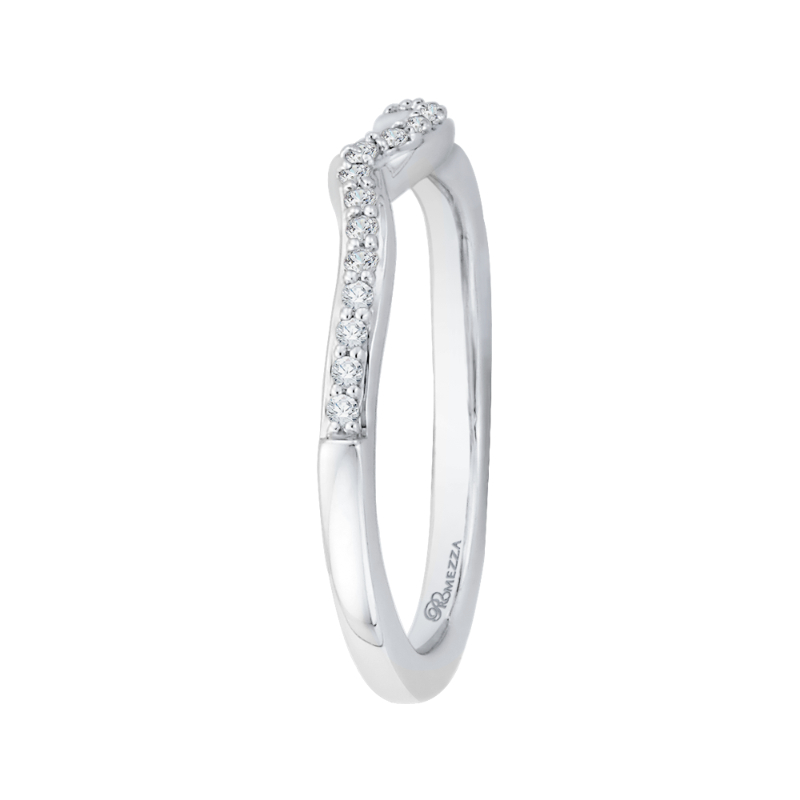 Round Diamond Wedding Band in 14K White Gold