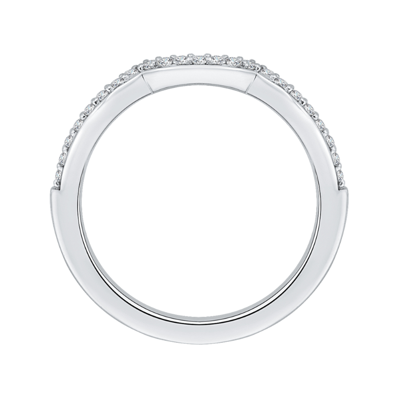 Round Diamond Wedding Band in 14K White Gold