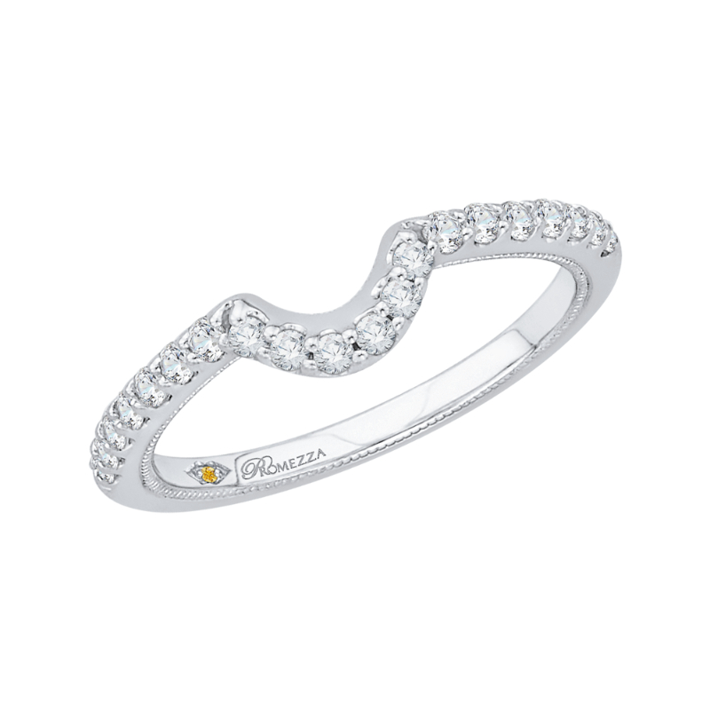 Round Diamond Half-Eternity Wedding Band in 14K White Gold
