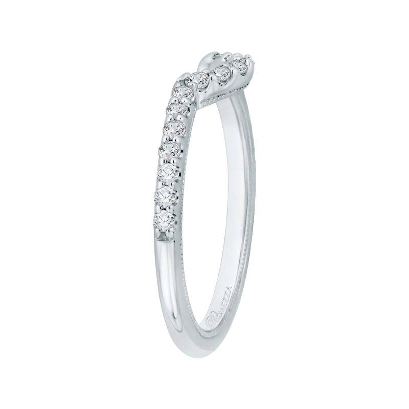 Round Diamond Half-Eternity Wedding Band in 14K White Gold