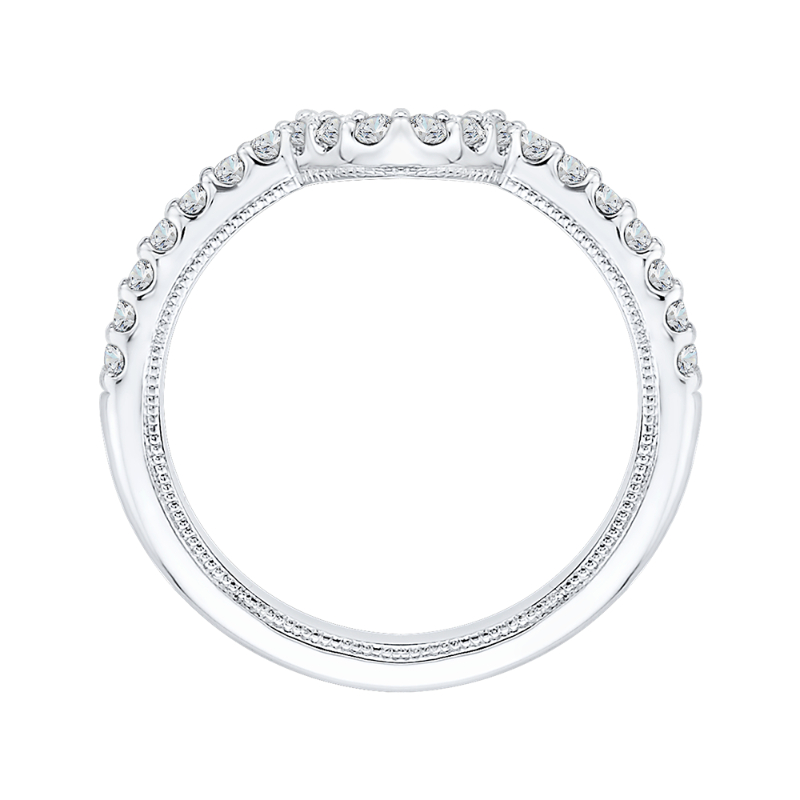 Round Diamond Half-Eternity Wedding Band in 14K White Gold