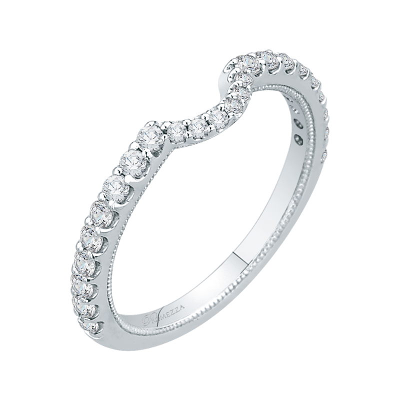 Round Diamond Wedding Band in 14K White Gold