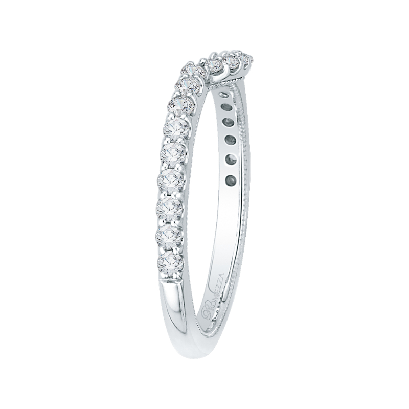 Round Diamond Wedding Band in 14K White Gold