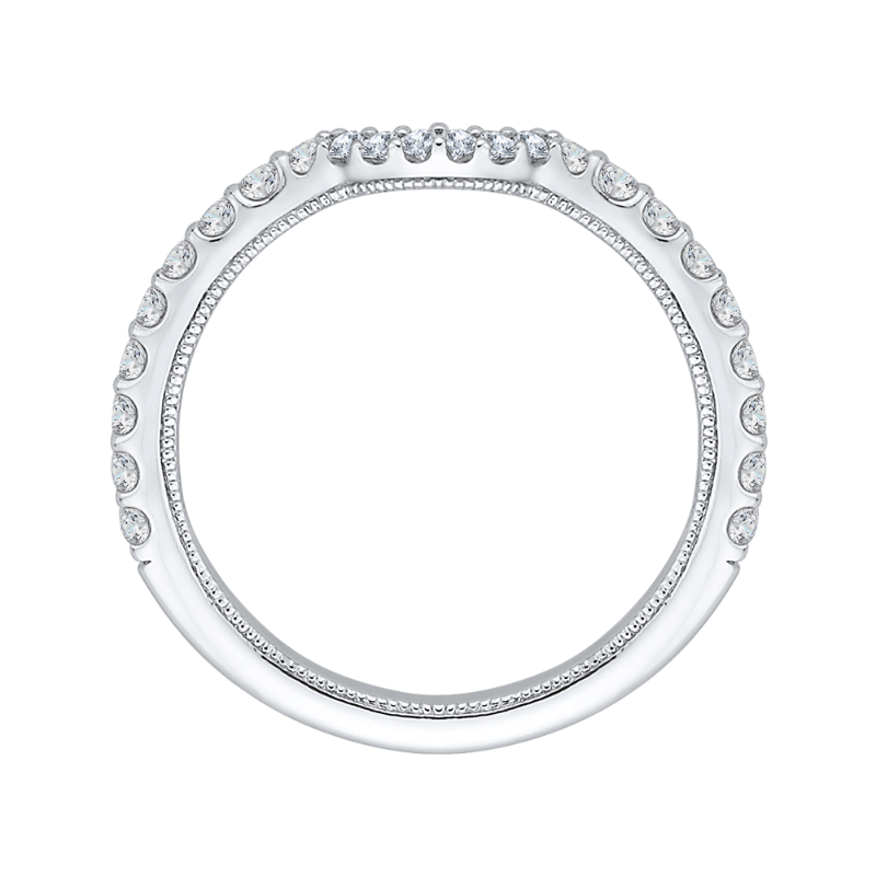 Round Diamond Wedding Band in 14K White Gold