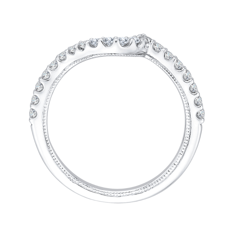 Round Diamond Half-Eternity Wedding Band in 14K White Gold