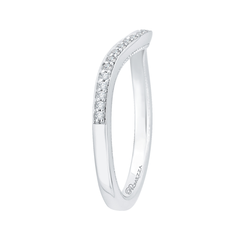 Round Diamond Half-Eternity Wedding Band in 14K White Gold