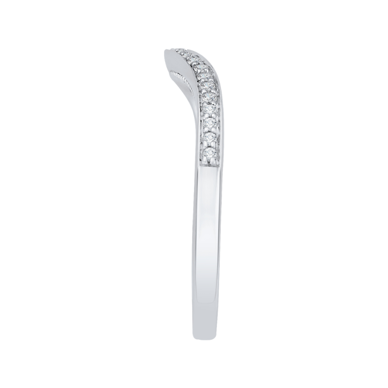 Round Diamond Half-Eternity Wedding Band in 14K White Gold