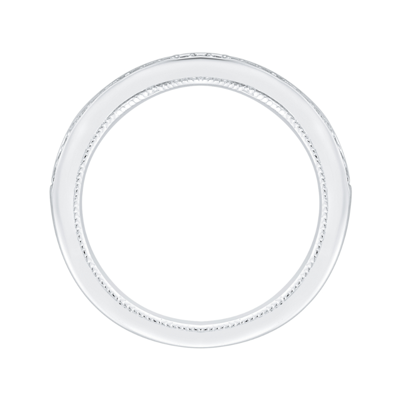 Round Diamond Half-Eternity Wedding Band in 14K White Gold