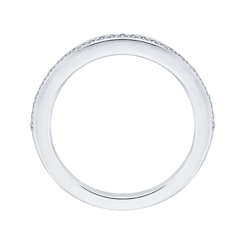 Round Diamond Half-Eternity Wedding Band in 14K White Gold