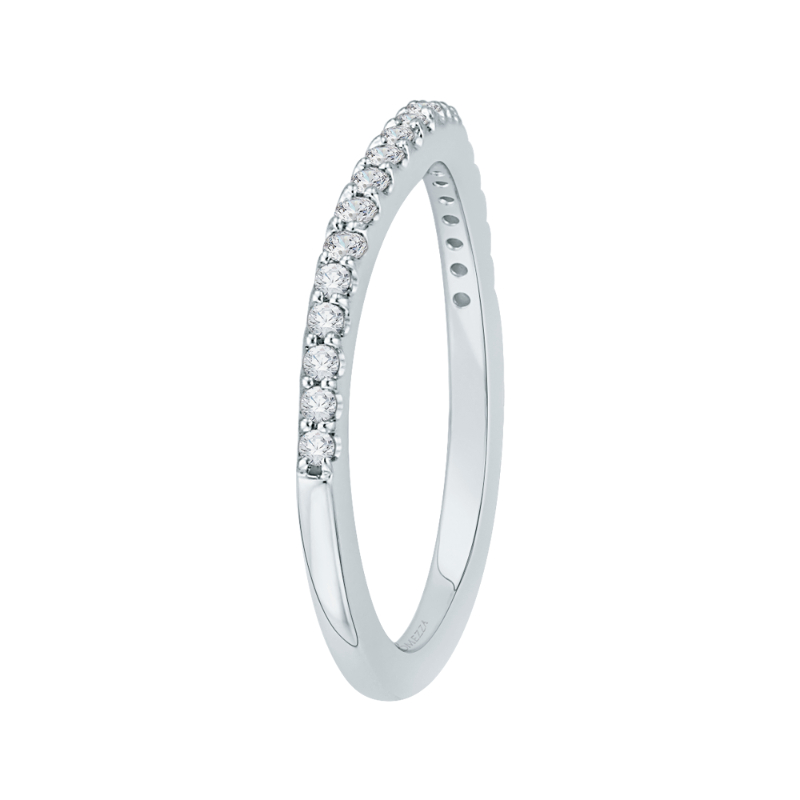 Round Diamond Half-Eternity Wedding Band in 14K White Gold