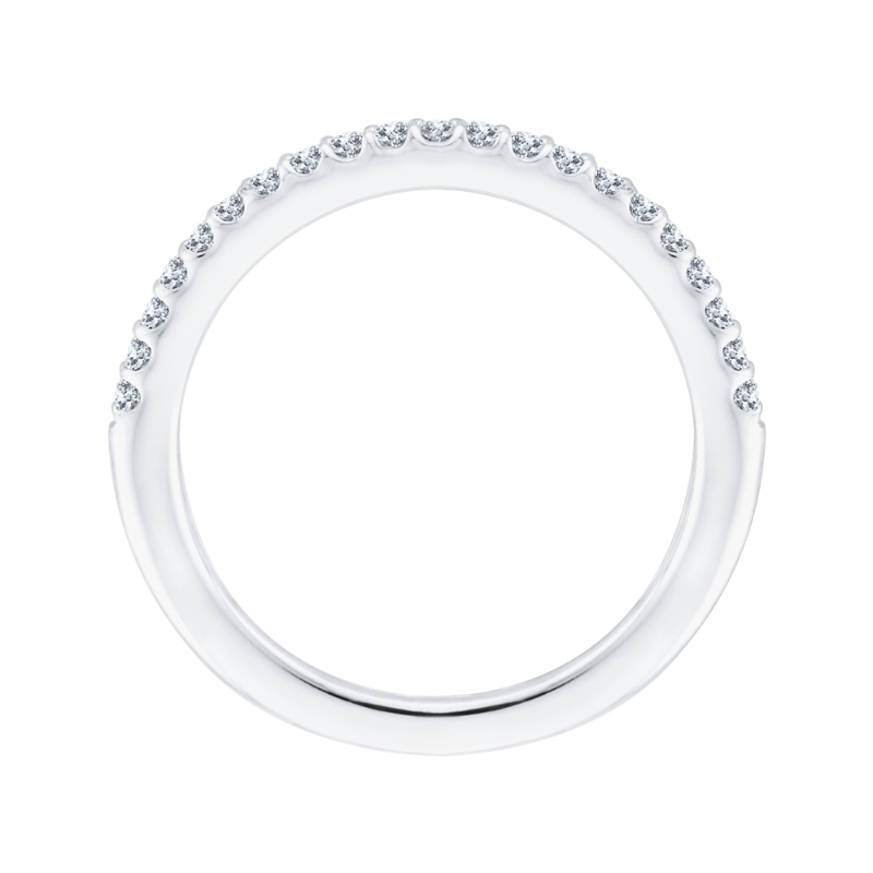 Round Diamond Half-Eternity Wedding Band in 14K White Gold