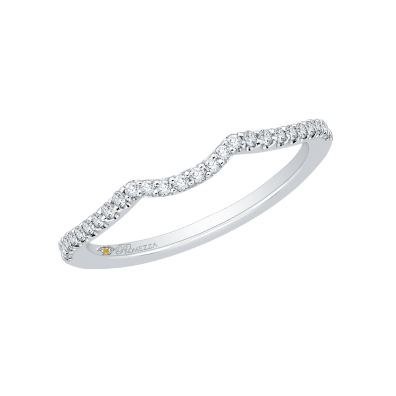 Round Diamond Half-Eternity Wedding Band in 14K White Gold