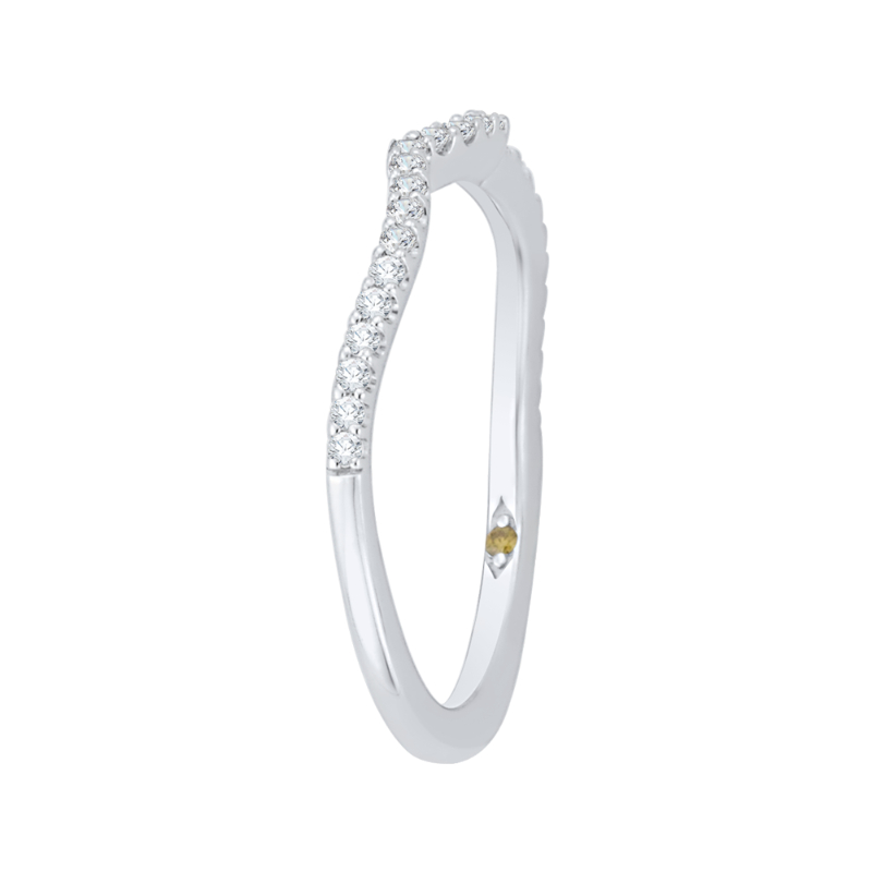 Round Diamond Half-Eternity Wedding Band in 14K White Gold