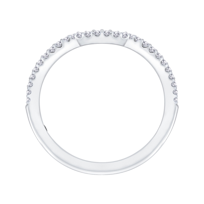 Round Diamond Half-Eternity Wedding Band in 14K White Gold
