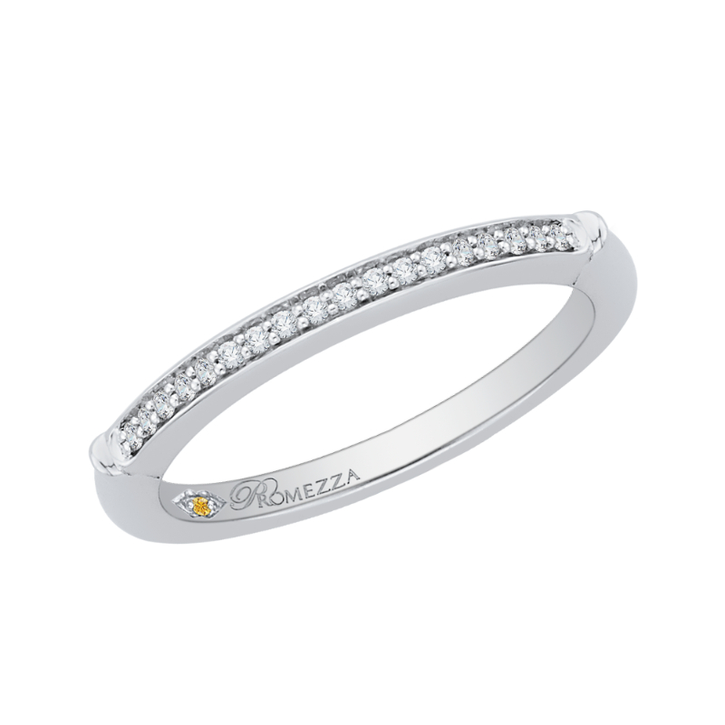 Round Diamond Wedding Band in 14K White Gold