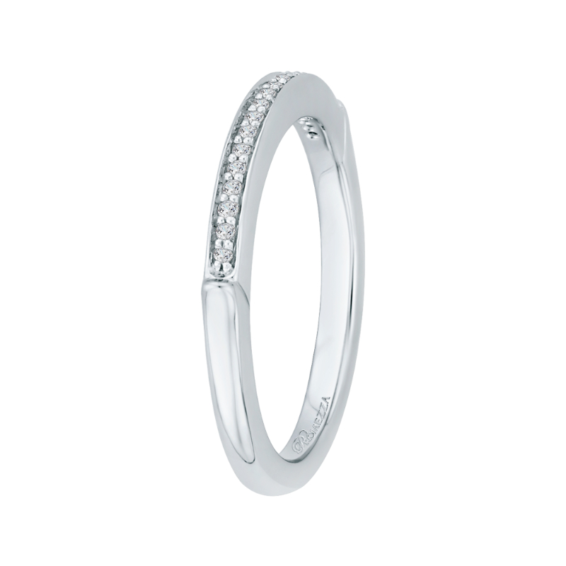 Round Diamond Wedding Band in 14K White Gold