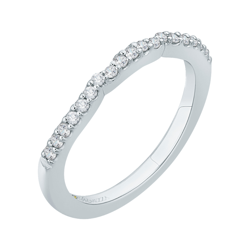 Round Diamond Wedding Band in 14K White Gold