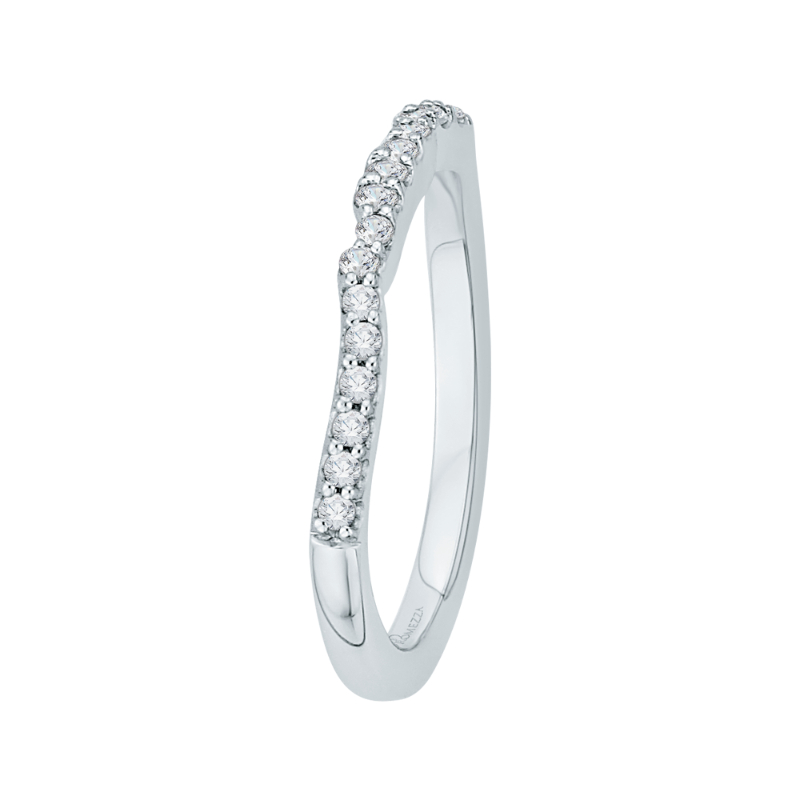 Round Diamond Wedding Band in 14K White Gold