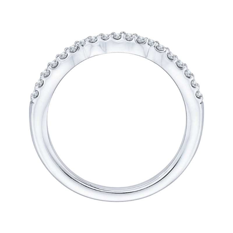 Round Diamond Wedding Band in 14K White Gold