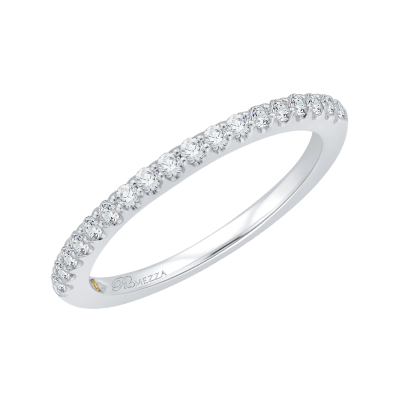 Round Diamond Half-Eternity Wedding Band in 14K White Gold