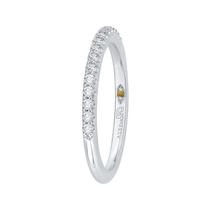 Round Diamond Half-Eternity Wedding Band in 14K White Gold