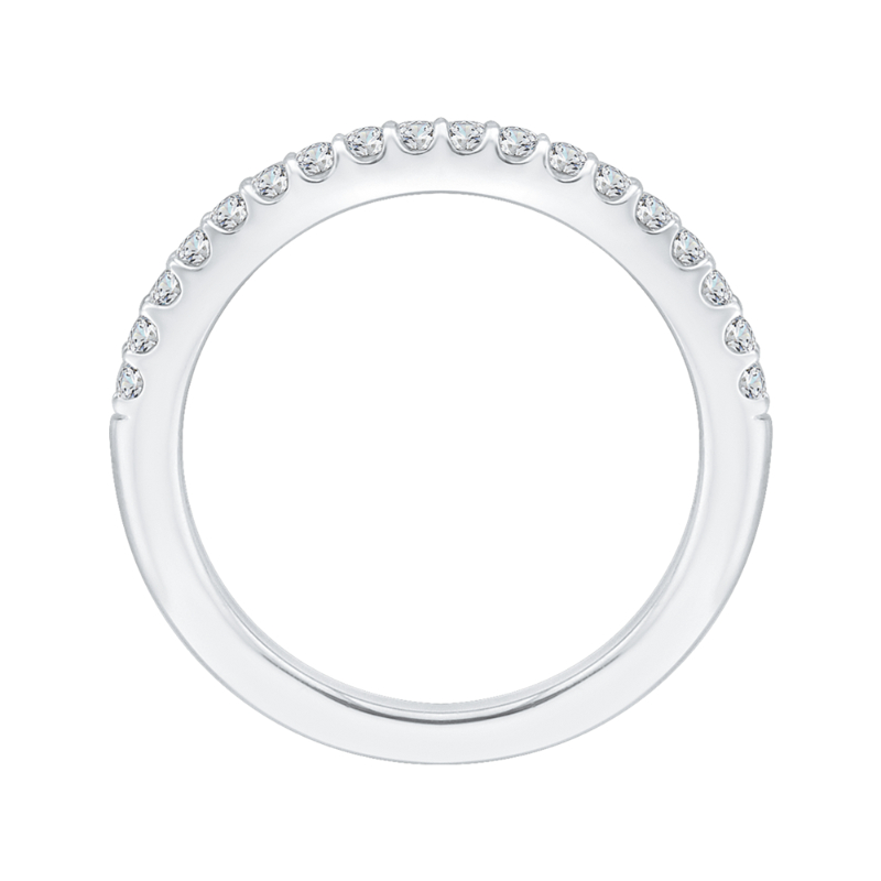 Round Diamond Half-Eternity Wedding Band in 14K White Gold