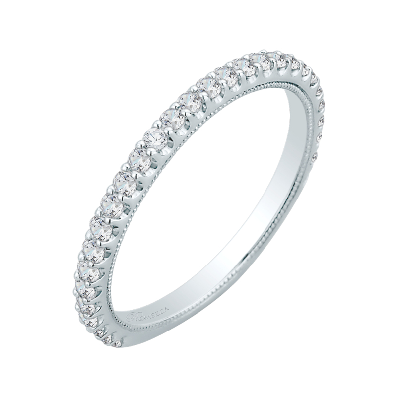 Round Diamond Wedding Band in 14K White Gold