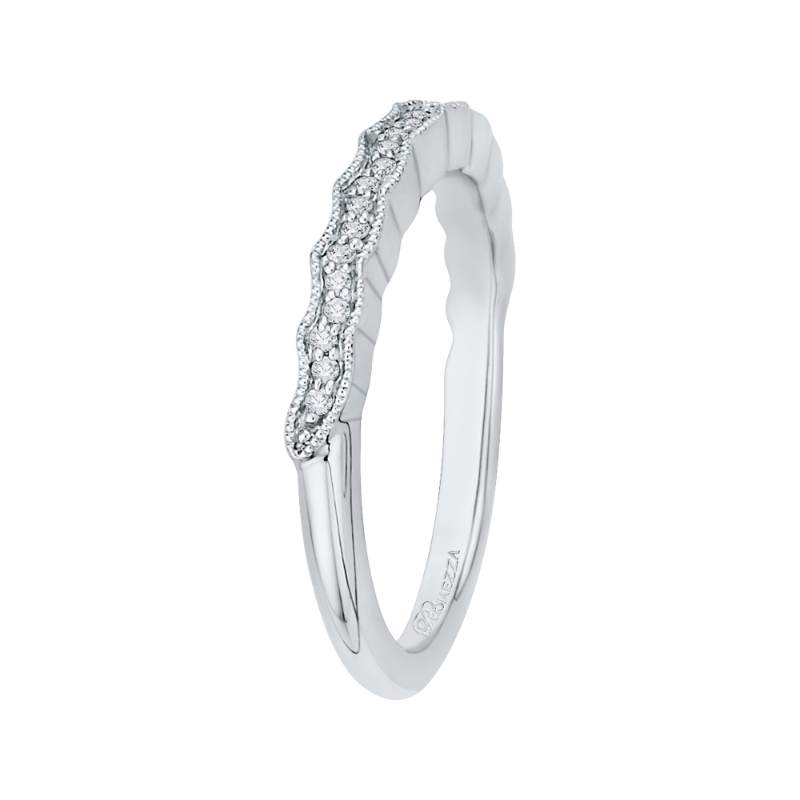 Round Diamond Half-Eternity Wedding Band in 14K White Gold