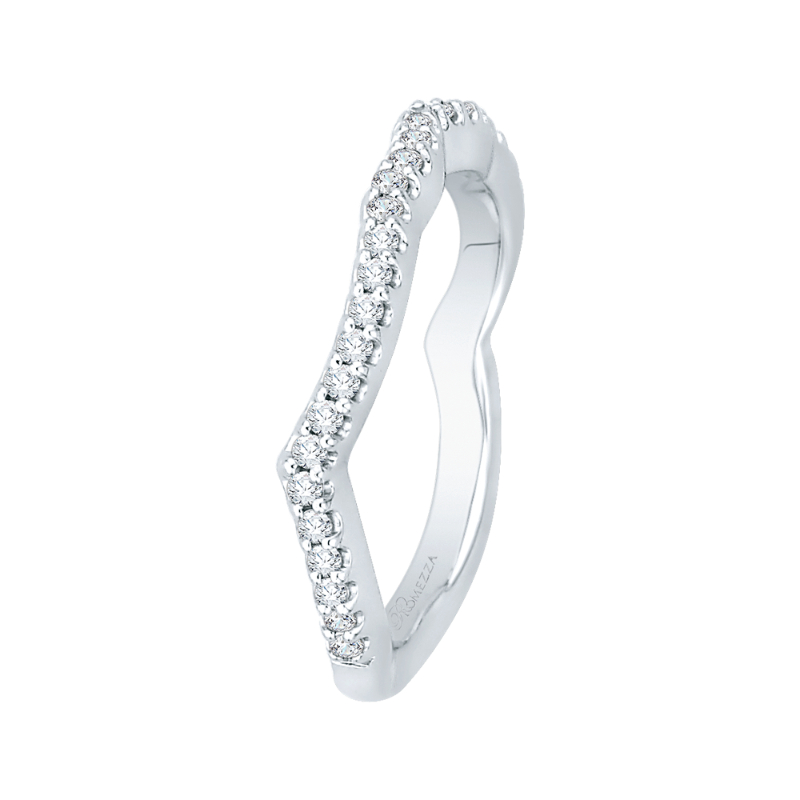 Round Diamond Wedding Band in 14K White Gold