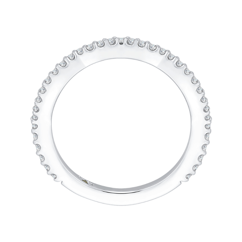 Round Diamond Wedding Band in 14K White Gold