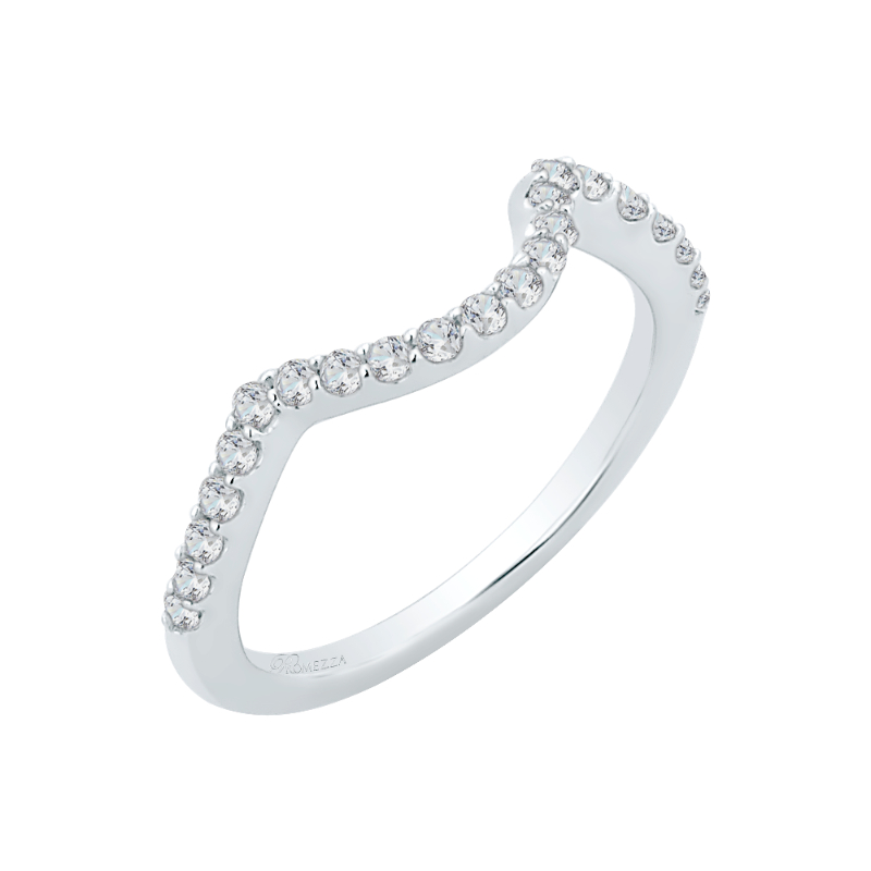Round Diamond Half-Eternity Wedding Band in 14K White Gold