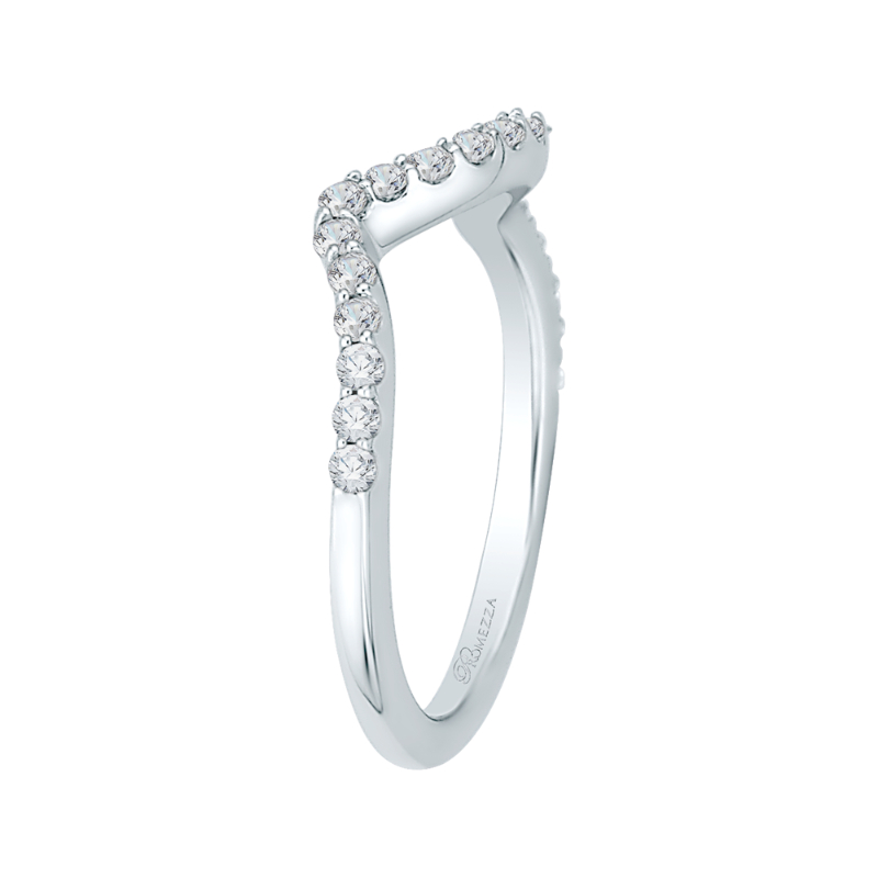 Round Diamond Half-Eternity Wedding Band in 14K White Gold