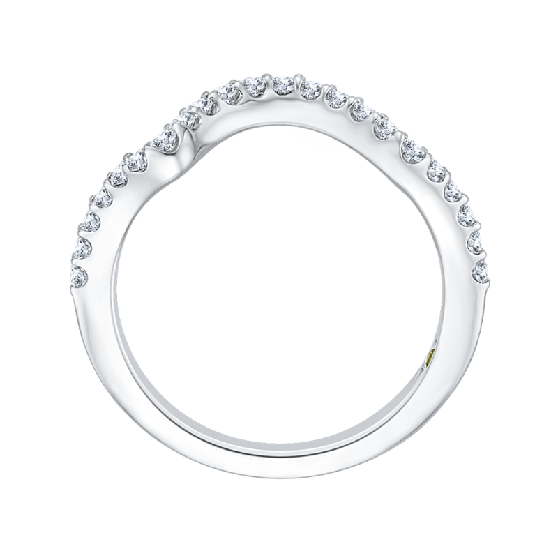 Round Diamond Half-Eternity Wedding Band in 14K White Gold